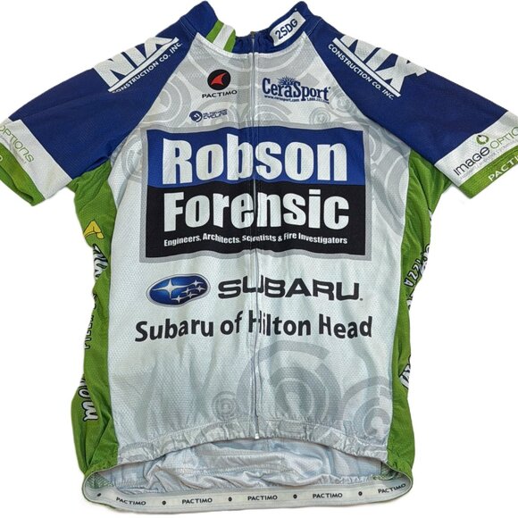 Team Subaru Cycling Jersey Pactimo Shrt Sleeve Blue M Polyester Lt weight Jacket - Picture 4 of 11